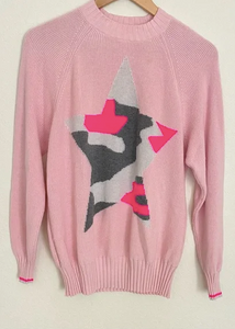WISPR By Brodie Pink Camo Star Sweater