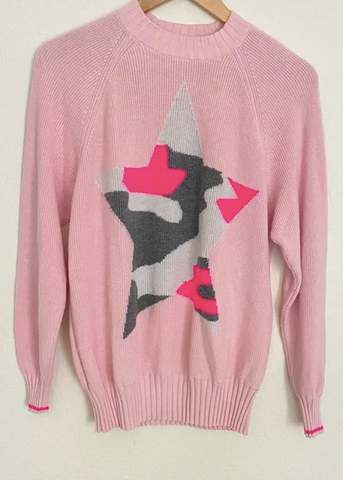 WISPR By Brodie Pink Camo Star Sweater