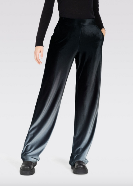 MAC Jeans Chiara Velvet Pants - Black Fume Gradient