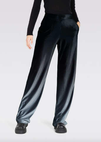 MAC Jeans Chiara Velvet Pants - Black Fume Gradient