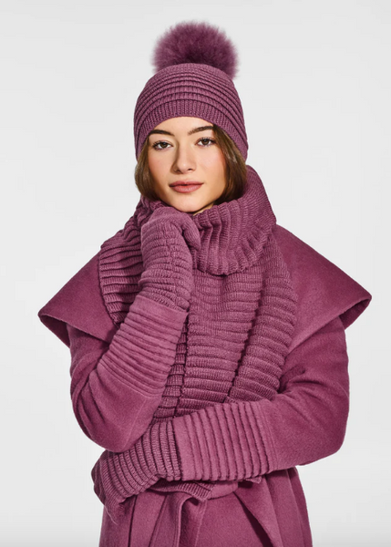 SENTALER Ribbed Scarf - Mauve Pink