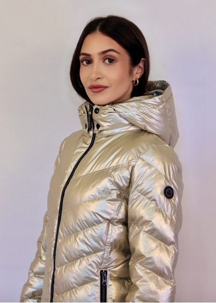 Fairie Vegan Down Jacket - Champagne Metallic