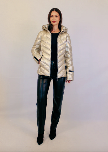 Fairie Vegan Down Jacket - Champagne Metallic