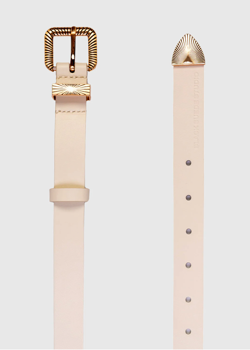 Una Belt - Cream Leather/Rose Gold