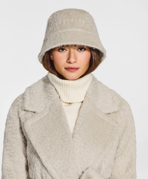 SENTALER Textured Suri Alpaca Bucket Hat - Oat