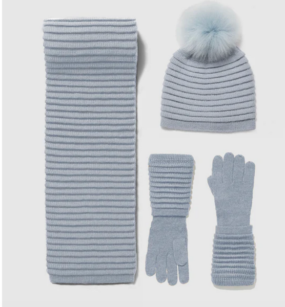 SENTALER Ribbed Gloves - Glacial Blue
