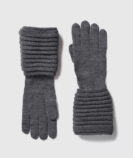 SENTALER Ribbed Gloves - Grey Mélange