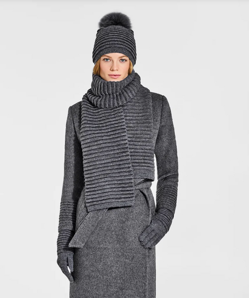 SENTALER Ribbed Gloves - Grey Mélange