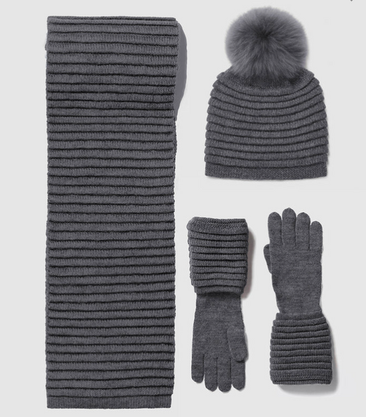 SENTALER Ribbed Gloves - Grey Mélange