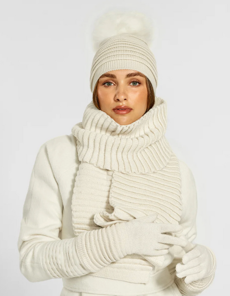 SENTALER Ribbed Gloves - Ivory