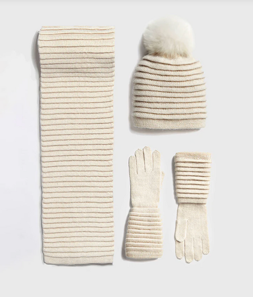 SENTALER Ribbed Gloves - Ivory