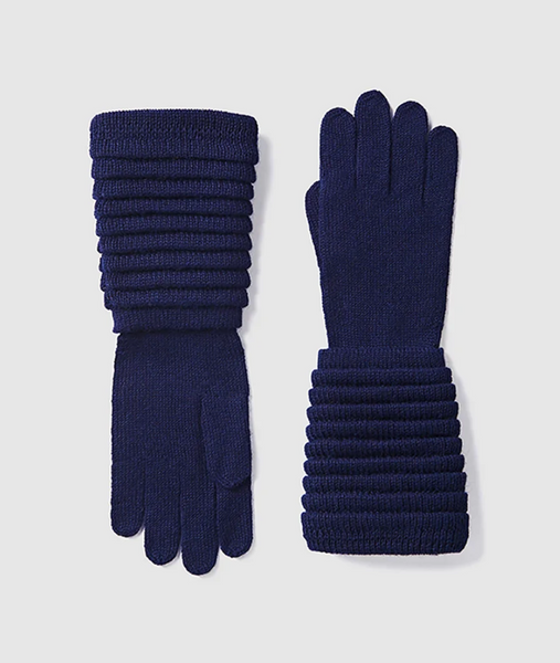 SENTALER Ribbed Gloves - Navy