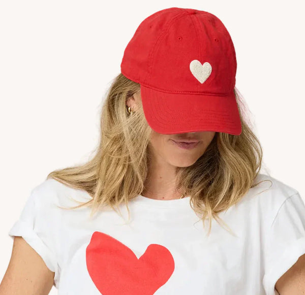 KR Imperfect Chenille Heart - Cherri/White