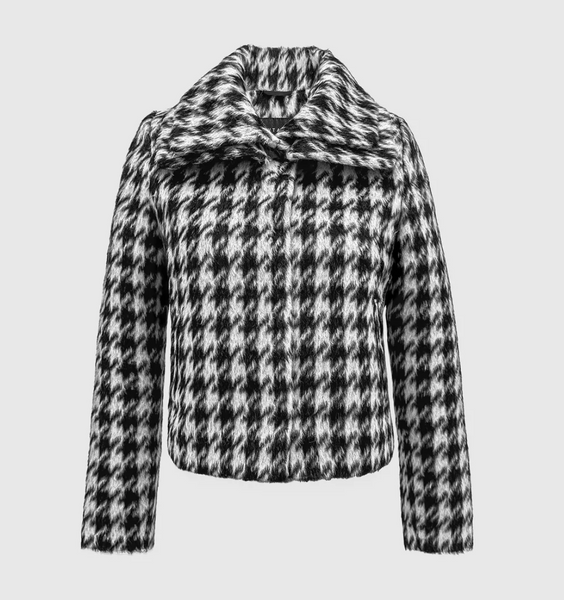 SENTALER Bouclé Alpaca Moto Jacket With Signature Double Collar