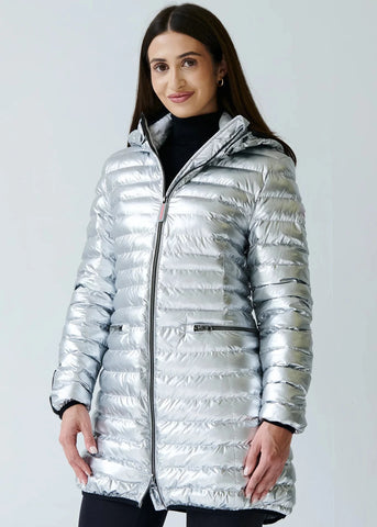 Eleven Elfs Shannon Vegan Down Coat - Metallic Silver (PRE-ORDER)