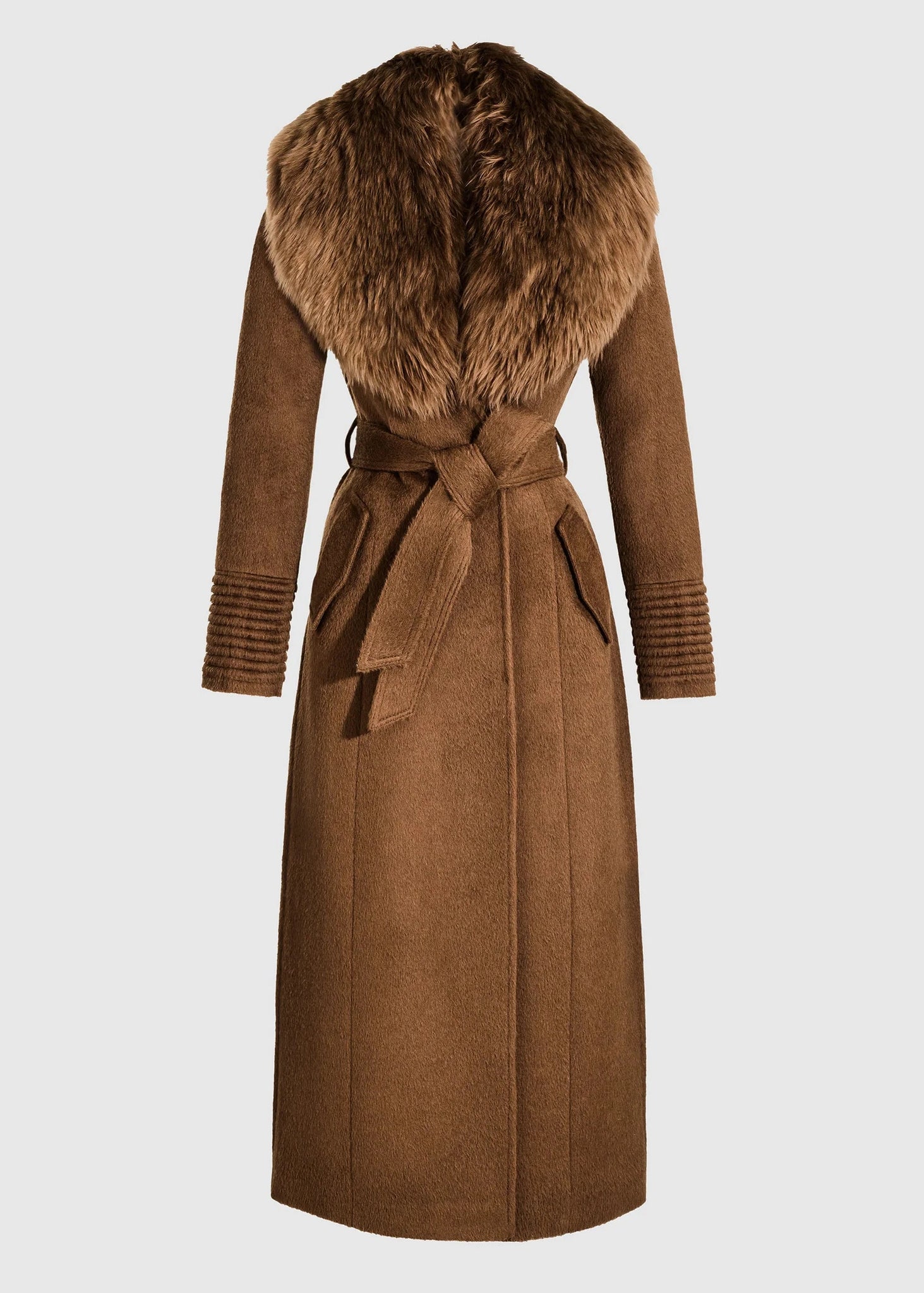 SENTALER Suri Alpaca Maxi Coat With Alpaca Shearling Collar (PRE-ORDER)
