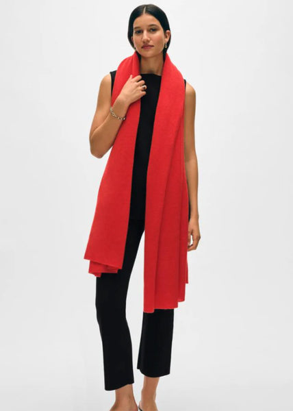 White + Warren Cashmere Travel Wrap- French Red