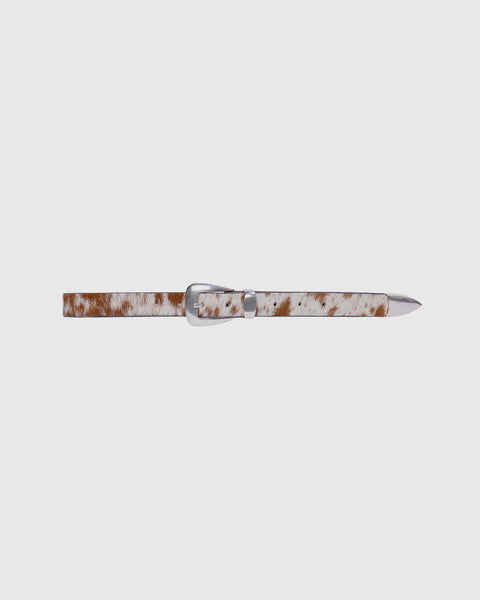 Black Suede Studio Tetra Belt - Cowhide / Silver