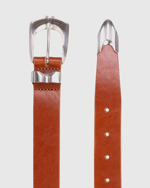 Black Suede Studio Neve Belt - Cappuccino Suede / Silver