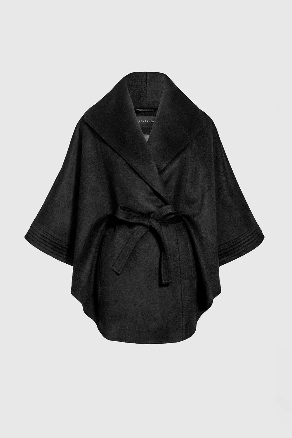 SENTALER CAPE WITH SHAWL COLLAR AND BELT