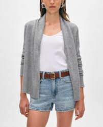 (PRE-ORDER) White + Warren Cashmere Mini Trapeze Cardigan