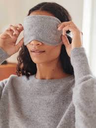 PRE-ORDER White+Warren Cashmere Eye Mask- Grey Heather