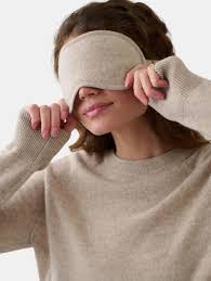 PRE-ORDER White+Warren Cashmere Eye Mask Sandwisp Heather