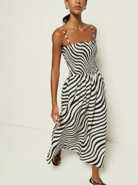 Nation LTD Sibelle Smocked Dress - Swirl Print