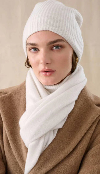 PRE-ORDER White + Warren Luxe Ribbed Beanie