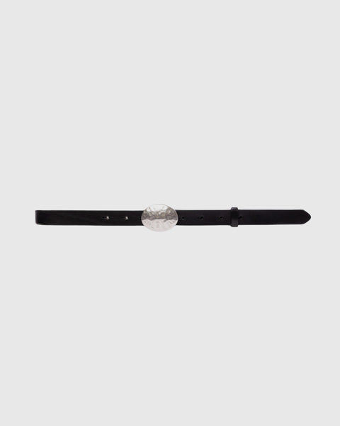 Black Suede Studio Sable Belt - Black/ Silver
