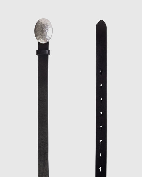 Black Suede Studio Sable Belt - Black/ Silver