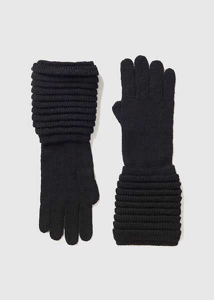 SENTALER BLACK ADULT RIBBED GLOVES