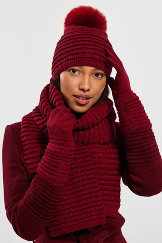 SENTALER GARNET RED ADULT RIBBED GLOVES