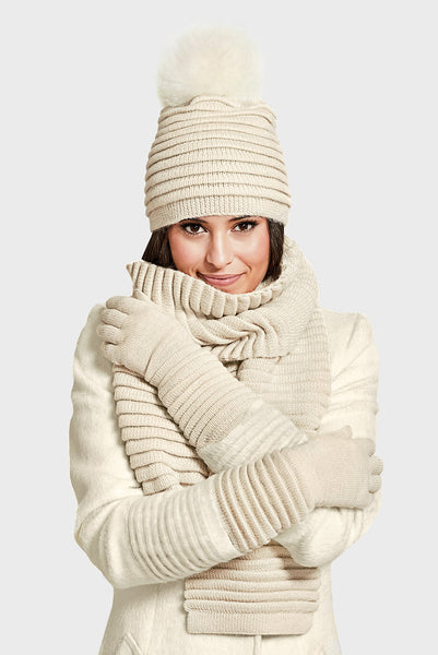 IVORY ADULT RIBBED SCARF