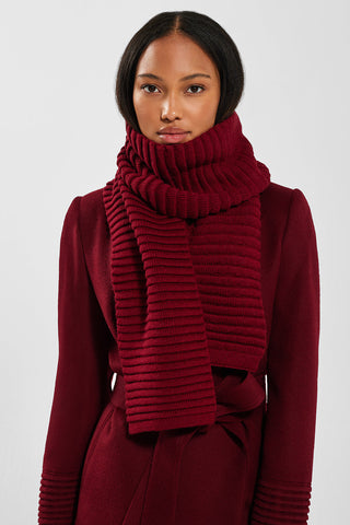 SENTALER GARNET RED ADULT RIBBED SCARF
