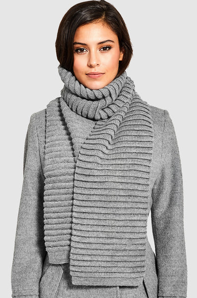 GREY ADULT RIBBED SCARF