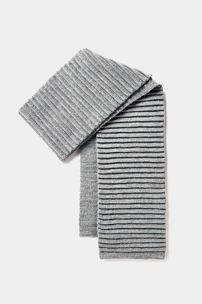 GREY ADULT RIBBED SCARF