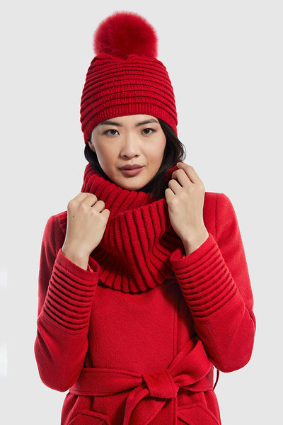 RED ADULT RIBBED SCARF