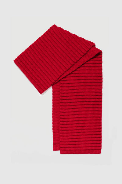 RED ADULT RIBBED SCARF