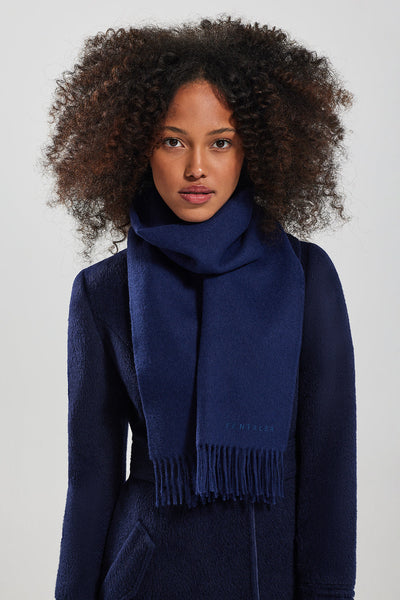 NAVY BABY ALPACA CLASSIC SCARF