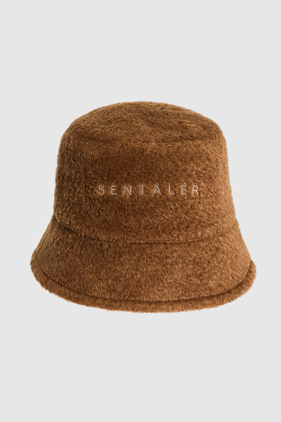SENTALER CARAMEL CAFÉ BOUCLÉ ALPACA BUCKET HAT