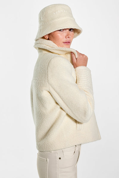 IVORY BOUCLÉ ALPACA BUCKET HAT
