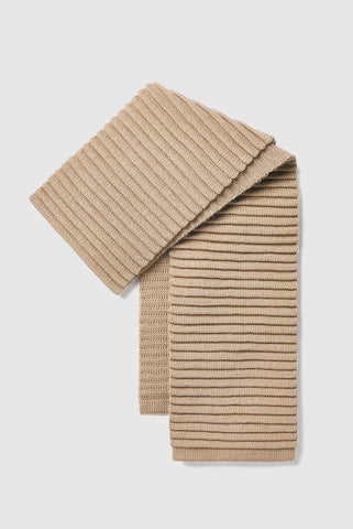 SENTALER Ribbed Scarf- Camel